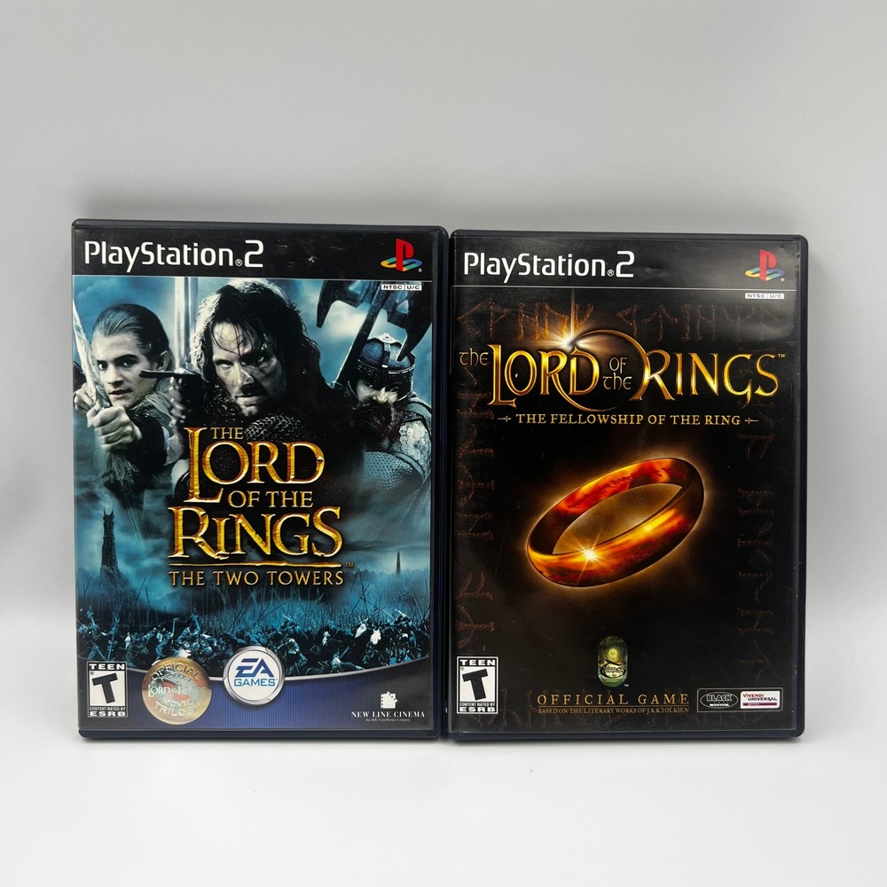 Lord of the Rings PS2 Game Bundle Fellowship of the Ring & Two Towers CIB